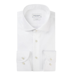 Overhemd - Wit - Slim Fit - Fine Twill (laatste maat: 43)