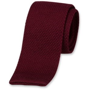 Gebreide wollen stropdas bordeaux